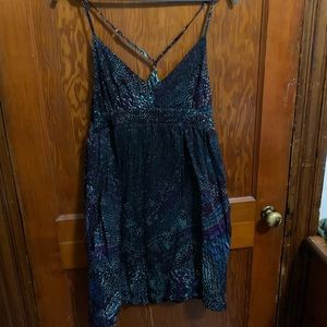 Hurley Black and Teal Spaghetti-Strap Sundress